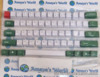 61 Keycaps for Mechanical Keyboard, Green / White / Red