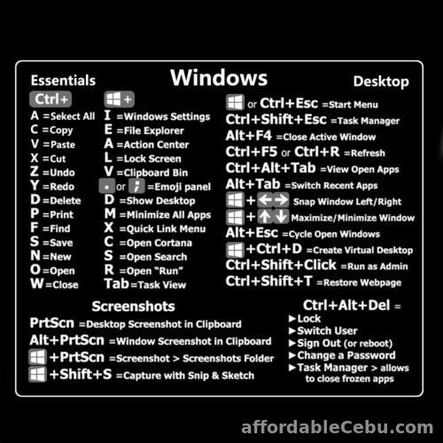 1st picture of For PC Reference Keyboard Shortcut Sticker Adhesive for PC Laptop Desktop PVC For Sale in Cebu, Philippines