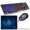 Raptor Gaming Keyboard And Mouse Set With Large Mouse Pad, Rainbow LED,
