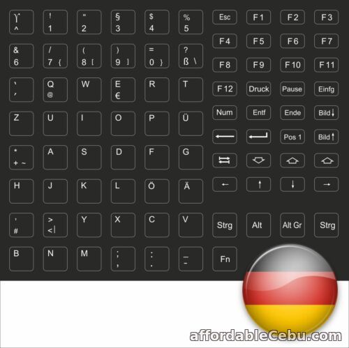 1st picture of Keybord Sticker German all Keys for Notebook Black Keyboard Keystick Black For Sale in Cebu, Philippines