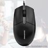 Black Wired Mouse, 1200DPI Optical Mouse, Symmetrical Design, Ergonomic Shape