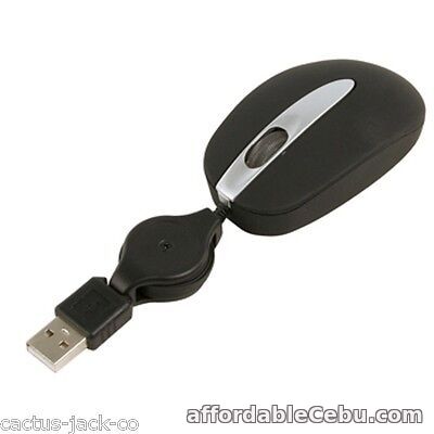 1st picture of NEW OPTICAL WIRED USB MINI 3 BUTTON SCROLL BLACK MOUSE For Sale in Cebu, Philippines