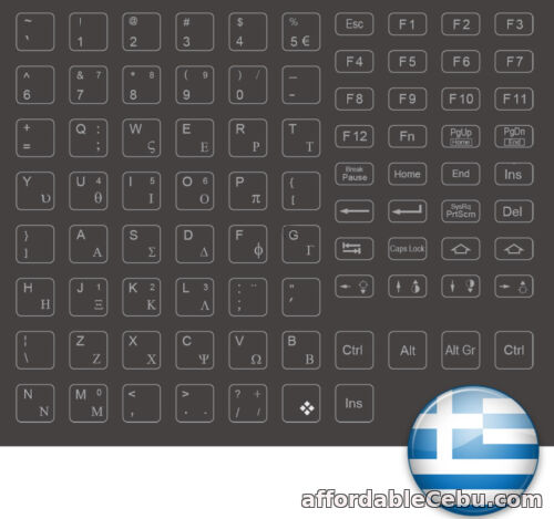 1st picture of Keybord Sticker Greece Greek - Keystick Anthracite Greece Dark Grey For Sale in Cebu, Philippines