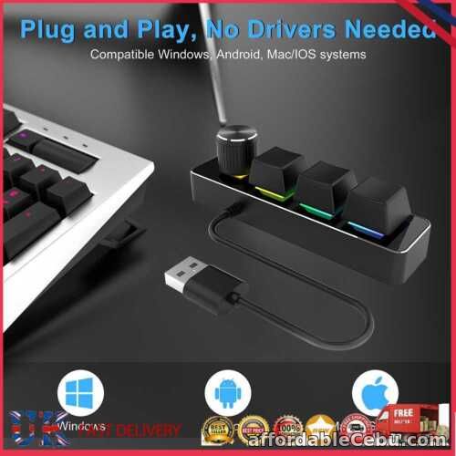 1st picture of USB RGB Copy Paste Keyboard 3 Keys 1 Knob Mechanical Keypad Ergonomic for Gaming For Sale in Cebu, Philippines