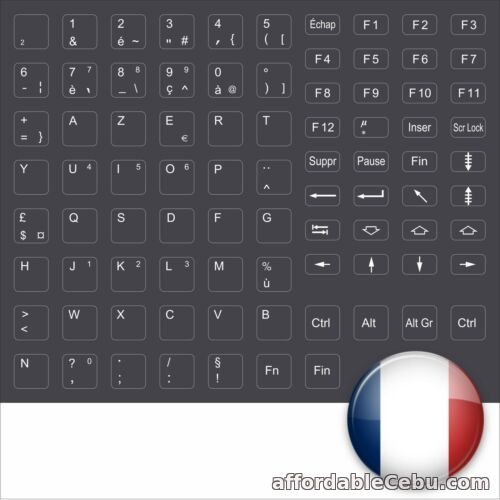 1st picture of Keyboard Stickers Keystick Dark Grey French France Anthracite For Sale in Cebu, Philippines