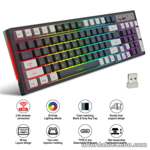 1st picture of Wireless Gaming Keyboard Rainbow LED Backlit USB Illuminated for PC Laptop Xbox For Sale in Cebu, Philippines