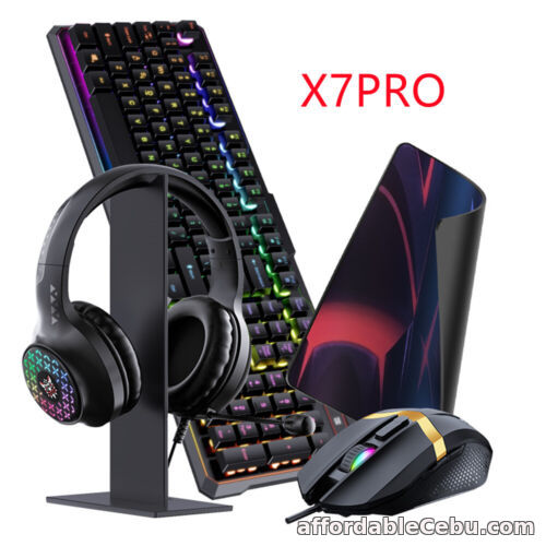 1st picture of 5pcs Gaming Keyboard Mouse Set Mousepad Gaming Headset w/ Stand for PC Computer For Sale in Cebu, Philippines
