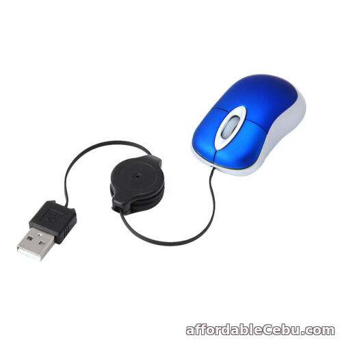 1st picture of Simple 0.8m Mini Retractable USB Wired Optical Mouse Mice For PC Laptop Notebook For Sale in Cebu, Philippines