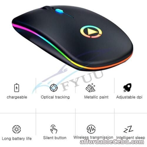 1st picture of 1 Pcs 2.4GHz Wireless Mouse USB Rechargeable RGB Cordless Mice Universal For PC For Sale in Cebu, Philippines