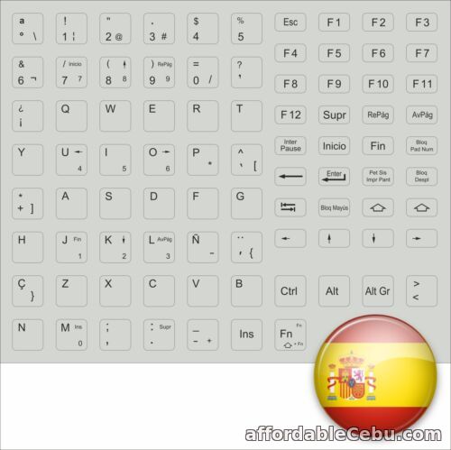 1st picture of Spain Keystick Spanish Keybord Sticker Grey FSC Sony Acer Asus Ebook New For Sale in Cebu, Philippines