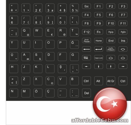 1st picture of Keybord Sticker Turkish Black Turk Keystick Black Stick Keyboard For Notebook For Sale in Cebu, Philippines