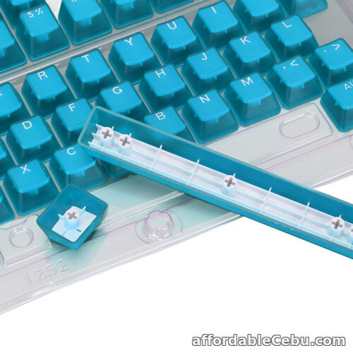 1st picture of (Transparent Blue White Letters) Keyboard Keycaps Ergonomic Design 132 Keys For Sale in Cebu, Philippines