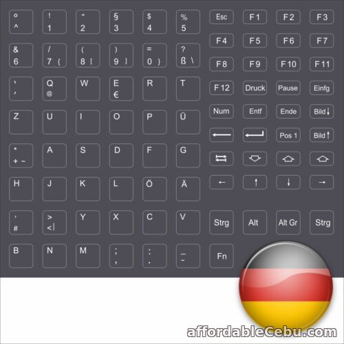 1st picture of Keyboard Stickers German Keystick German Dark Grey For Keyboard For Sale in Cebu, Philippines