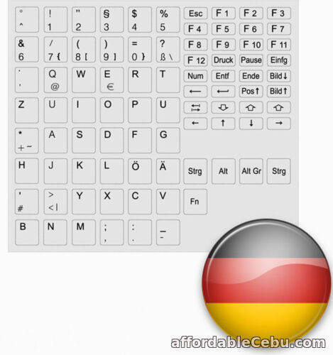 1st picture of Keybord Sticker German Keyboard Grey all Keys Keystick German For Sale in Cebu, Philippines