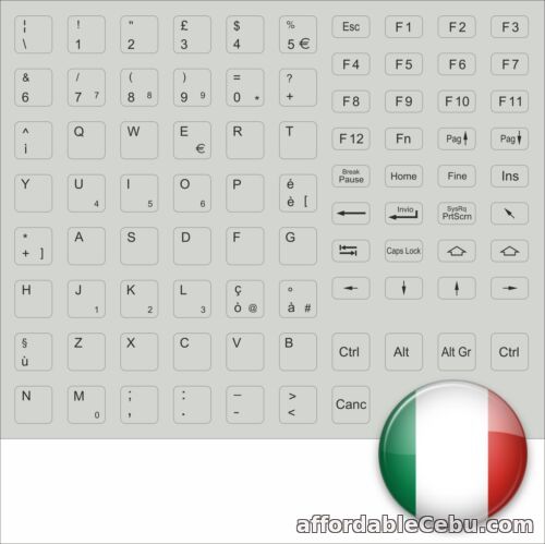 1st picture of Gray Keybord Sticker Italian Grey Italy Keyboard Stick For Notebook + PC For Sale in Cebu, Philippines