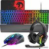 UK Wired Gaming Keyboard & Mouse Headset Wrist Rest RGB for PC Mac PS4 XBOX one