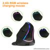 2.4G RGB Home Office Rechargeable Vertical Wireless Mouse Silent For Windows OS