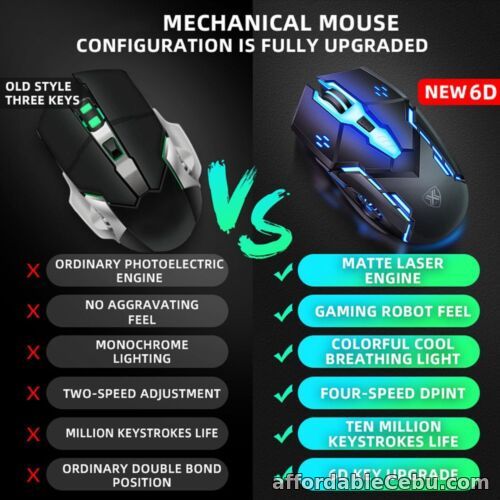 1st picture of New Mechanical 6D Button Silent Gaming Mouse Universal Wired Mice For Sale in Cebu, Philippines
