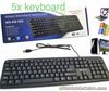5x USB Wired Keyboard UK Layout For PC Laptop Computer Desktop Win XP ...