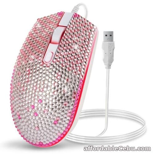1st picture of Lovely Rhinestone Wired Mouse 7 Colors Backlit Lights Corded Mouse for Laptop PC For Sale in Cebu, Philippines