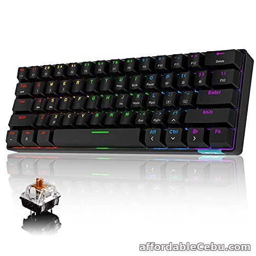 1st picture of 60% Mechanical Keyboard Wired/Wireless Bluetooth 5.0 Dual-mode Keyboard 61-Key For Sale in Cebu, Philippines