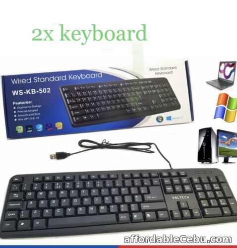 1st picture of 2x USB Wired Computer Keyboard for MAC Windows 7 8 10 PC Desktop For Sale in Cebu, Philippines