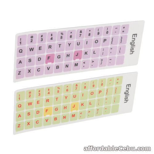 1st picture of ()2Pcs PVC English Keyboard Replacement Letter Stickers Colorful Background For Sale in Cebu, Philippines