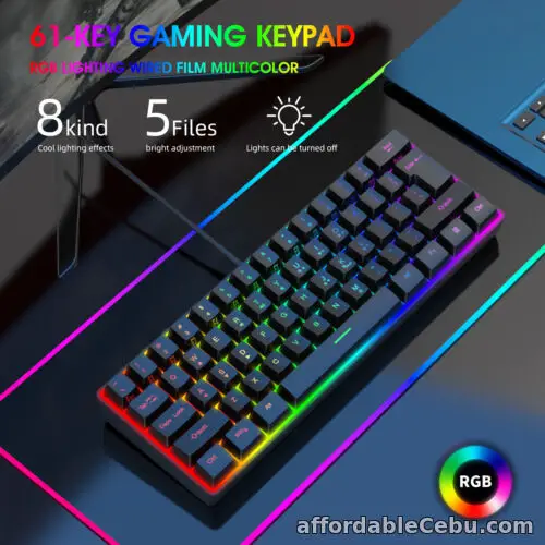 1st picture of 61-key K401 Notebook Desktop Wired Electric Competition Game Luminous Keyboard For Sale in Cebu, Philippines