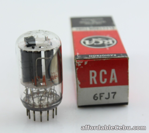 1st picture of New Qty 1 RCA 6FJ7 manufactured by GE Black Plates Vacuum Tube For Sale in Cebu, Philippines