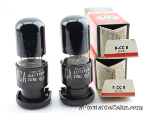 1st picture of New Qty 2 Matched Pair & Date Code RCA 5V6GT Black Glass Made in USA 1956 For Sale in Cebu, Philippines