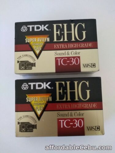 1st picture of TDK VHS-C Tapes Lot of 2 Sealed Extra High Grade 30 minute For Sale in Cebu, Philippines