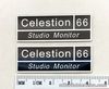 Celestion 66 Studio Monitor Speaker Badge Logo Emblem Aluminum Pair