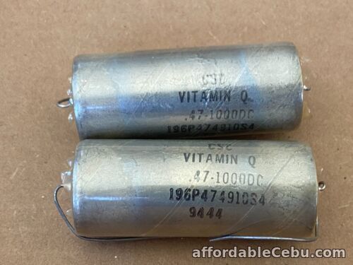 1st picture of 2 NOS Vintage .47 uf 1000v Sprague Vitamin Q PIO Capacitors Oil 196P 1kv CSC For Sale in Cebu, Philippines