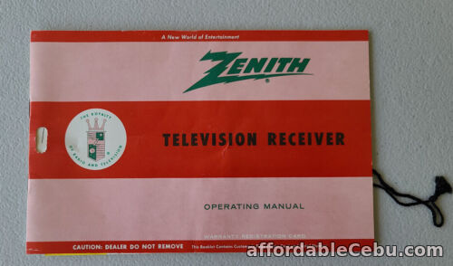 1st picture of Vintage ZENITH Television Operating Manual w/ Warranty Card and UHF Tuning Tag For Sale in Cebu, Philippines