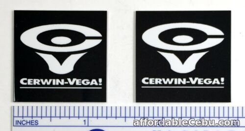 1st picture of CV Cerwin Vega Speaker Badge Logo Emblem Square with Text PAIR Free Shipping For Sale in Cebu, Philippines
