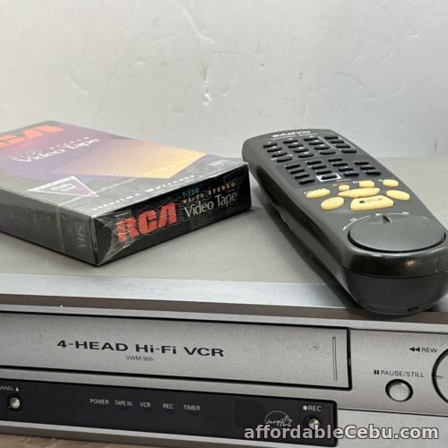 1st picture of Sanyo VWM-900 VHS 4-Head Hi-Fi VCR Tested Working w Sanyo Jog Wheel Remote Tape For Sale in Cebu, Philippines