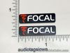 Focal Speaker Badge Logo Custom Made Red & Black Silver Aluminum Pair