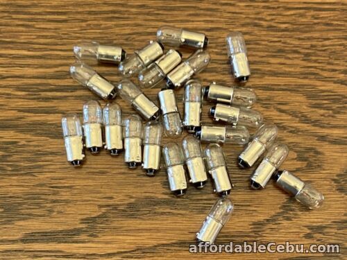 1st picture of 25 New #44 Incandescent Bayonet Base Lamp Light Bulbs 6v 6.3v .25A BA9s (Qty) For Sale in Cebu, Philippines