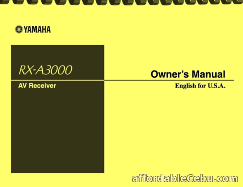 1st picture of Yamaha Aventage RX-A3000 AV Receiver OWNER'S MANUAL For Sale in Cebu, Philippines