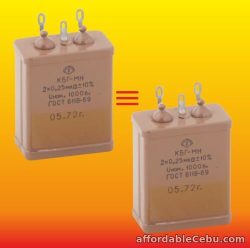 1st picture of 2x0.25 uF 1000 V MATCHED RUSSIAN PAPER IN OIL PIO AUDIO CAPACITORS KBG-MN КБГ-МН For Sale in Cebu, Philippines