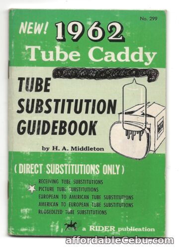 1st picture of 1962 Tube Substitution Guidebook-H.A. Middleton-Tube Caddy-Receiving Tubes For Sale in Cebu, Philippines