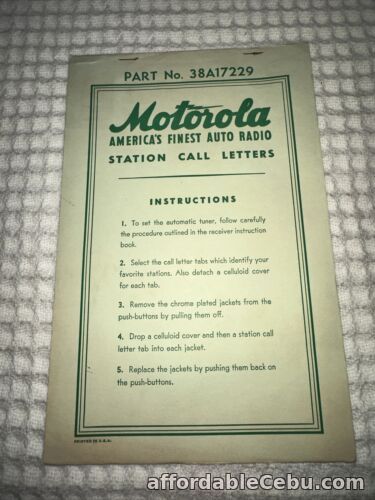 1st picture of Motorola Station Call Letters Booklet Vintage For Sale in Cebu, Philippines