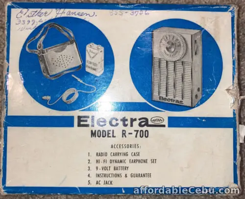 1st picture of Electra Model R-700 Portable Radio In Original Box For Sale in Cebu, Philippines