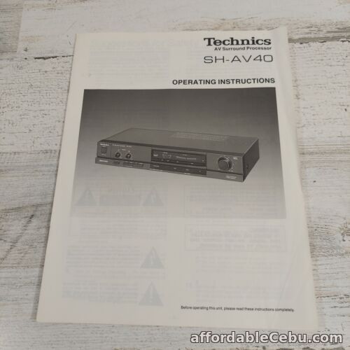 1st picture of Original Technics SH-AV40 Operating Instructions Manual Book Stereo EQ Equalizer For Sale in Cebu, Philippines