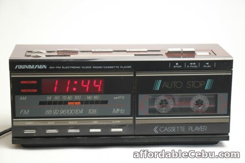 1st picture of Vintage Soundesign 3838WAL Wood Grain AM/FM Cassette Player Alarm Clock, Tested For Sale in Cebu, Philippines