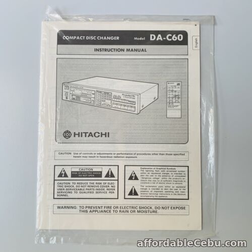 1st picture of VTG 1989 Hitachi DA-C60 Instruction Manual Compact Disc Changer UNOPENED For Sale in Cebu, Philippines