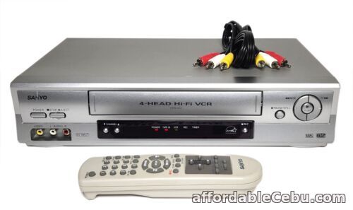 1st picture of Sanyo VWM-900 VCR, 4-Head Hi-Fi Stereo VHS with Remote, AV Cable - Works Great For Sale in Cebu, Philippines