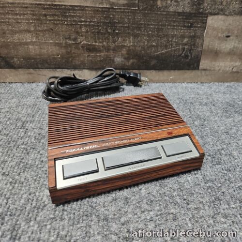 1st picture of Vintage Realistic Weather Alert Radio Model #12-140 Wood grain Veer 3 button For Sale in Cebu, Philippines