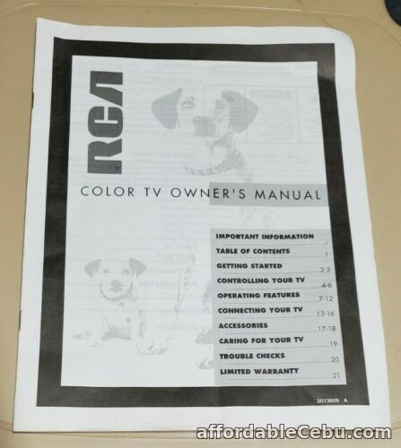 1st picture of Vintage RCA Color TV Owners Manual, 1993 For Sale in Cebu, Philippines