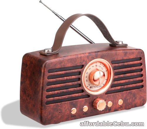 1st picture of Retro Radio Wood Portable Vintage Bluetooth Speaker AUX USB Brown Gifts Travel For Sale in Cebu, Philippines